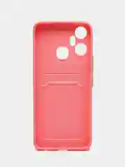 Розовый чехол для Infinix Smart 6 Plus, с карманом для карт (Смарт 6 Плюс)