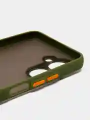 Зелёный хаки чехол Realme C33 / Реалми С33 пластиковый, матовый, с цветными кнопками