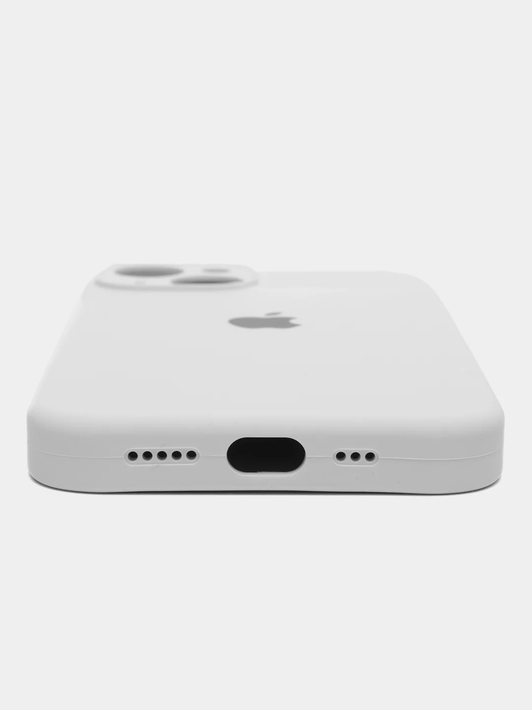 Белый чехол Silicone Case iPhone 11, 13, 14, Pro, Max, с закрытым низом, айфон, силикон кейс