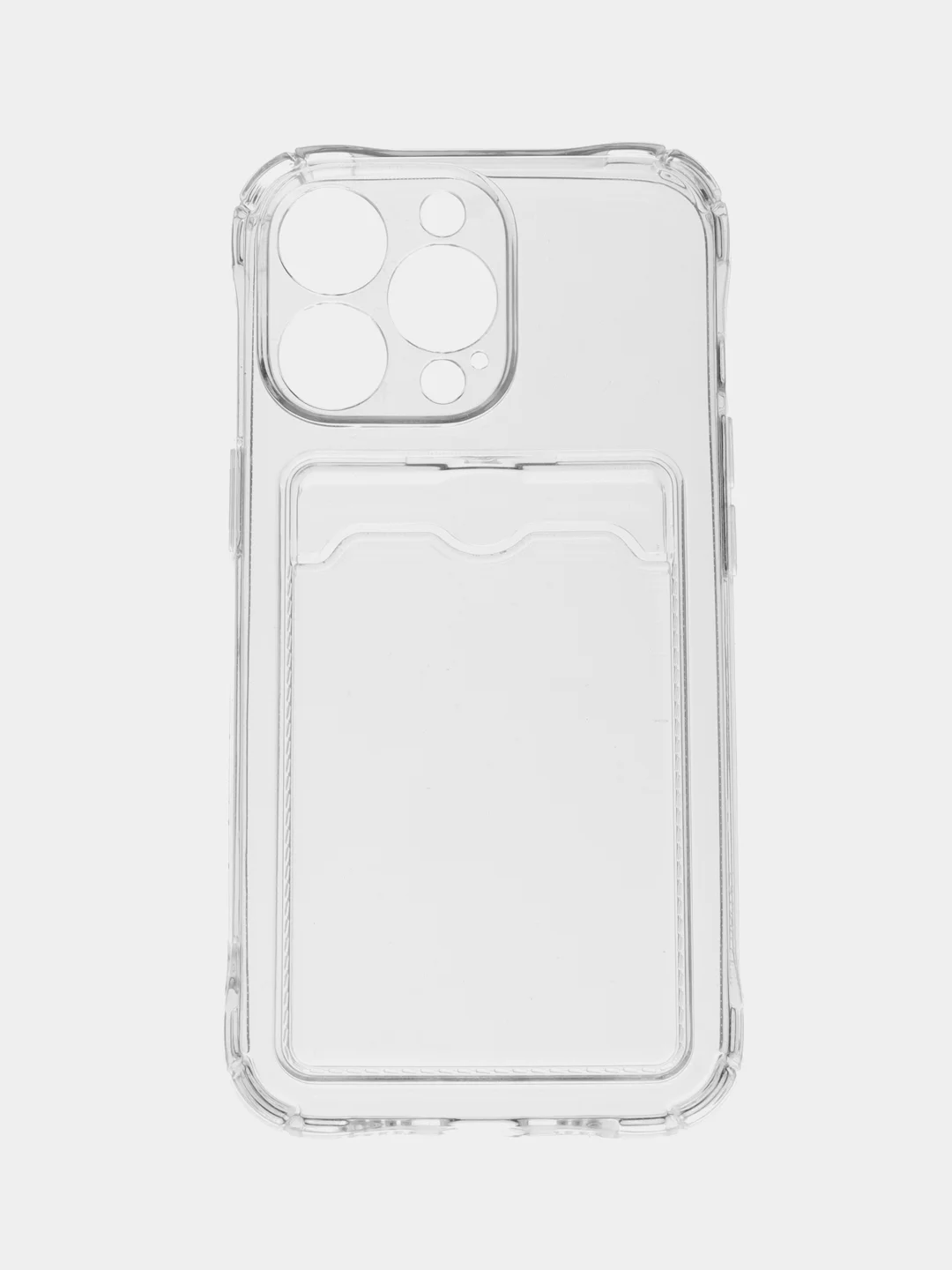 Прозрачный чехол для iPhone 7/8 Plus/XR/11/12/13/Pro/Pro Max, силиконовый, с карманом для карт