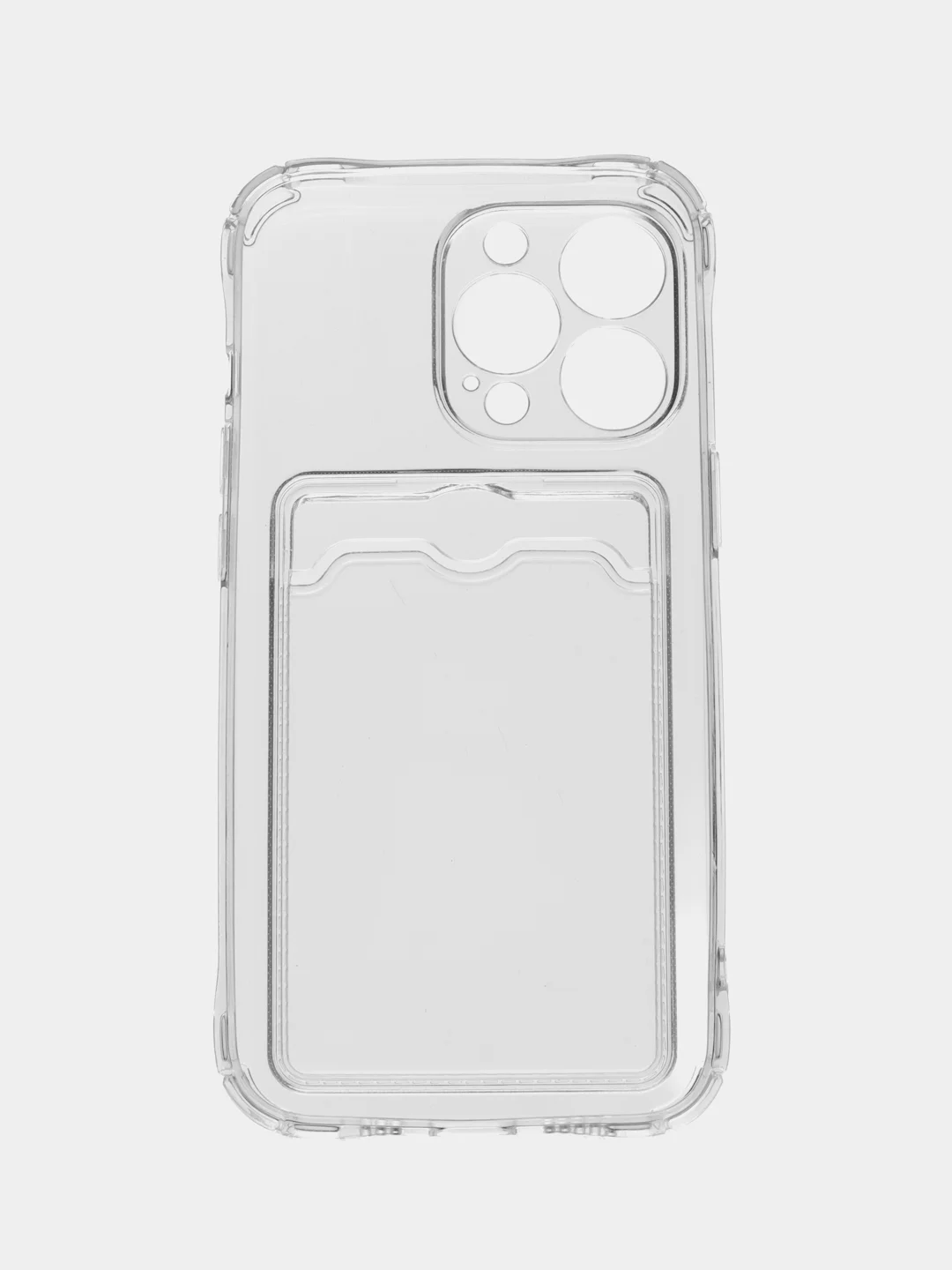 Прозрачный чехол для iPhone 7/8 Plus/XR/11/12/13/Pro/Pro Max, силиконовый, с карманом для карт