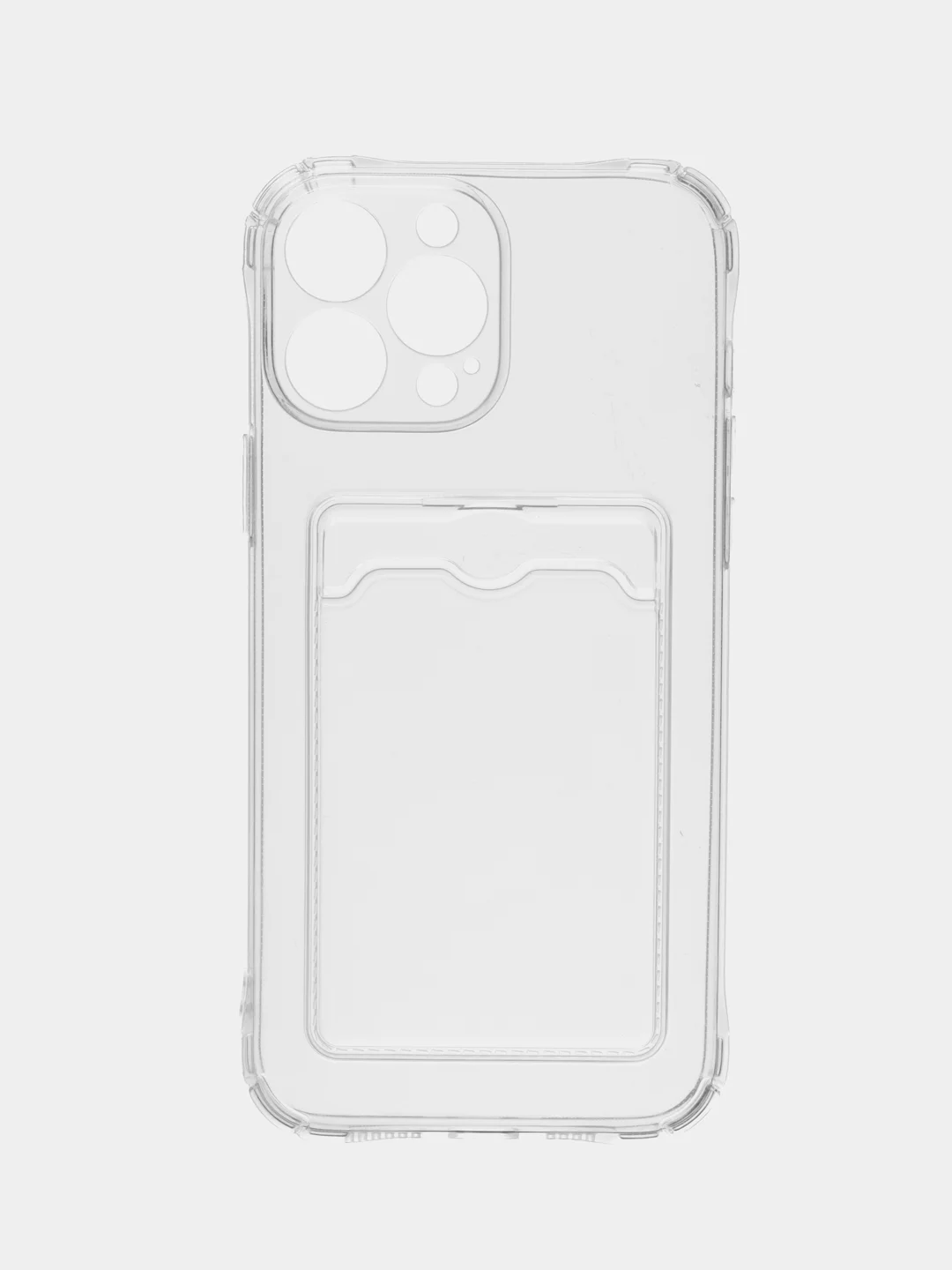 Прозрачный чехол для iPhone 7/8 Plus/XR/11/12/13/Pro/Pro Max, силиконовый, с карманом для карт