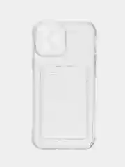 Прозрачный чехол для iPhone 7/8 Plus/XR/11/12/13/Pro/Pro Max, силиконовый, с карманом для карт
