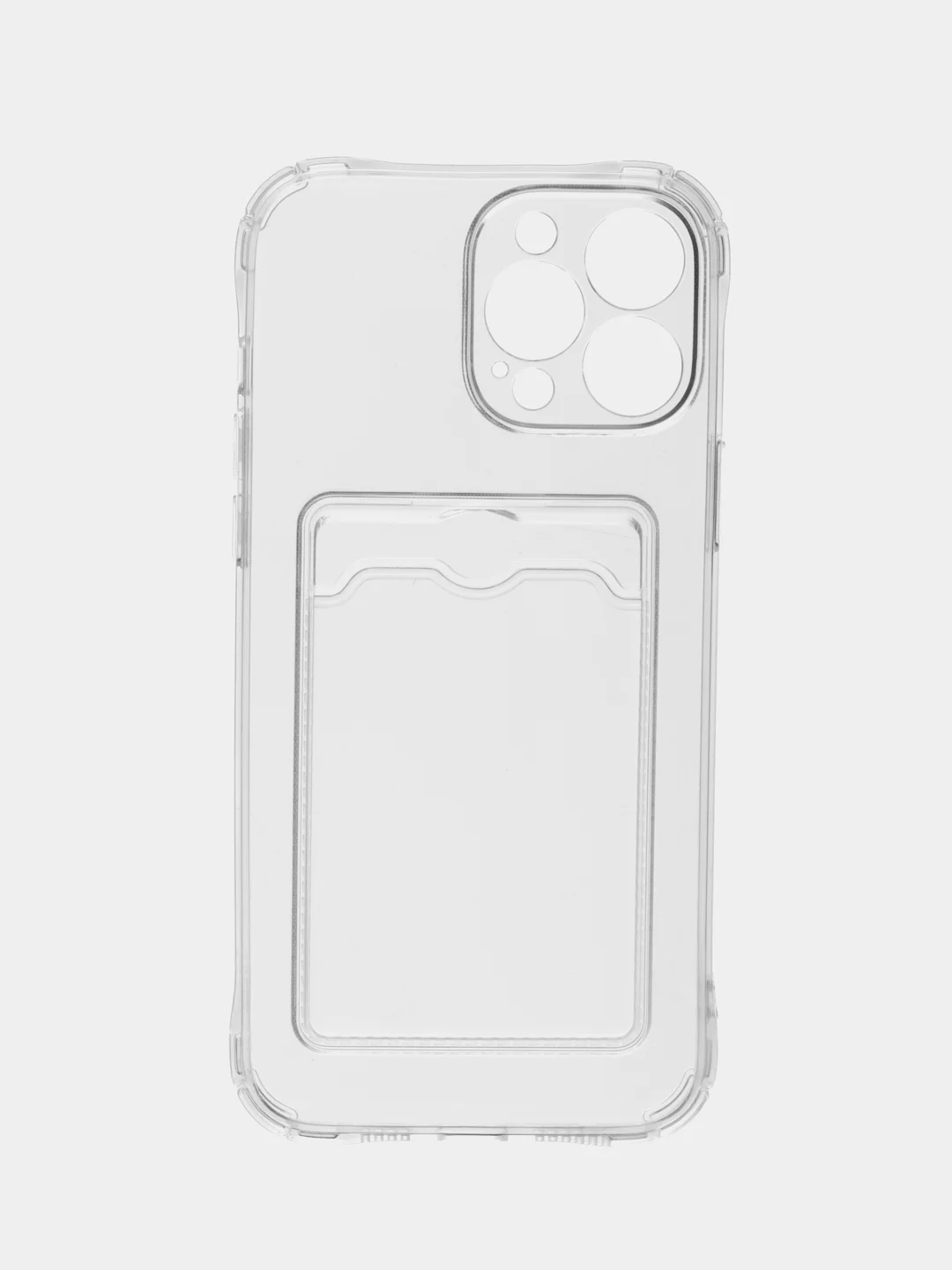Прозрачный чехол для iPhone 7/8 Plus/XR/11/12/13/Pro/Pro Max, силиконовый, с карманом для карт