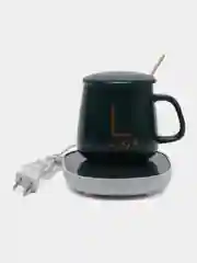 Зеленый кружка с подогревом от usb / Чашка для чая и кофе / Термокружка/ Европереходник