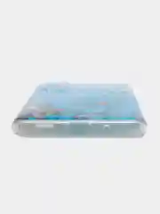 Светло-синий силиконовый чехол на Samsung Galaxy S20 / Самсунг S20 прозрачный с рисунком, защита камеры