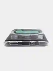Угольный силиконовый чехол на Honor X7 2022 / Хонор Х7 2022 прозрачный, с рисунком, защита камеры