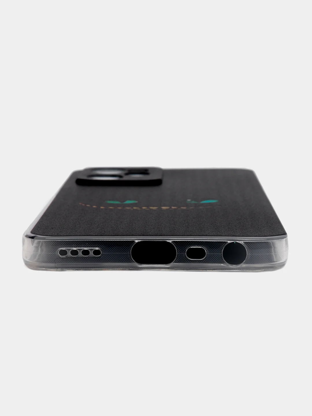 Черный силиконовый чехол на Realme C35 / Реалми С35 прозрачный, с рисунком, защита камеры