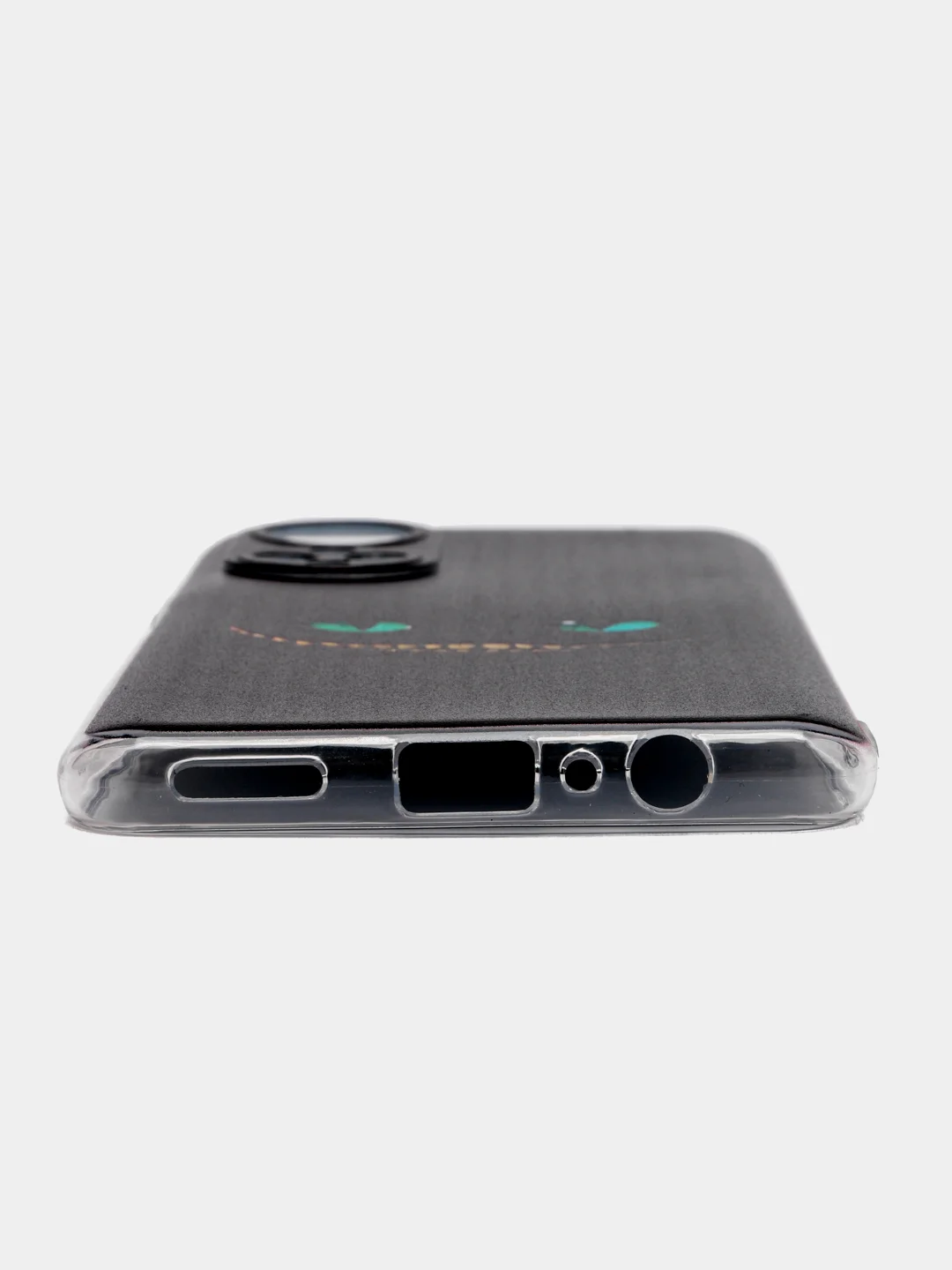 Черный силиконовый чехол на Honor X7 2022 / Хонор Х7 2022 прозрачный, с рисунком, защита камеры