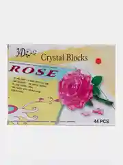 Красный роза - 3D Crystal Blocks Puzzle (3D Пазл / Головоломка IQ 3D puzzle)