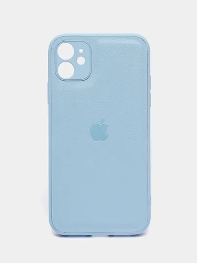 Синий кожаный чехол на Айфон iPhone 11, 12, 13, 14, 15, 11 Pro Max, 13 Pro Max, 14 Pro Max