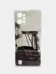 Угольный чехол силиконовый на Realme C31 / Реалми С31, с рисунком