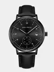 Черный мужские наручные часы Mini Focus MF0303G с календарём, в подарочной упаковке