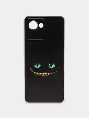 Черный силиконовый чехол на Realme C30 / Реалми С30 прозрачный, с рисунком, защита камеры