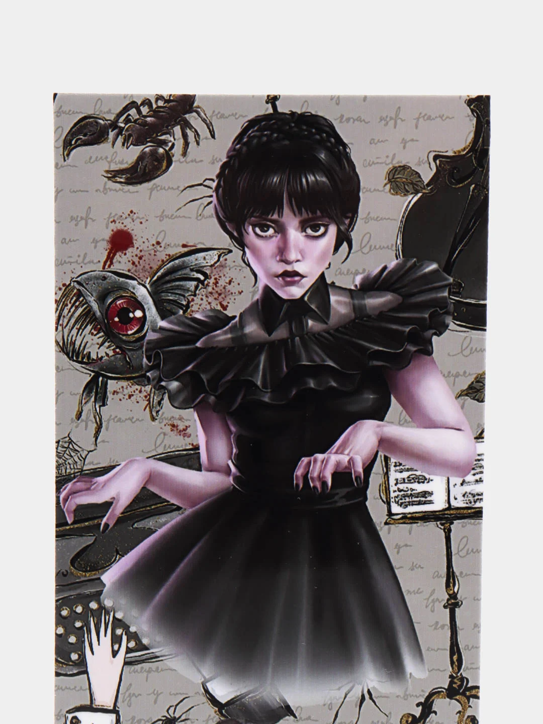 Черный набор .Закладка для книг и учебников Wednesday Addams