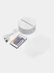 Красный светильник-ночник 3D, светодиодный, с пультом, цветной, RGB