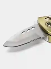 Тёмно-серый зажигалка газовая автоген турбо с выкидным ножом