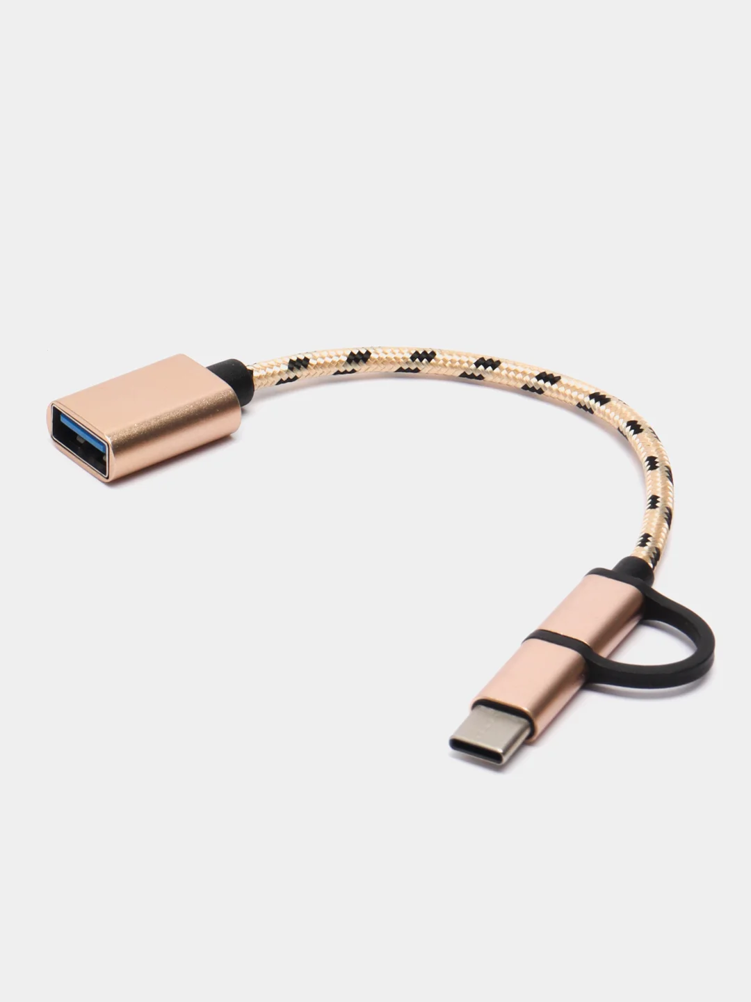 Золотой переходник otg micro usb type-c на usb