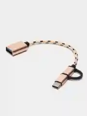 Золотой переходник otg micro usb type-c на usb