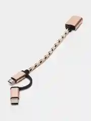 Золотой переходник otg micro usb type-c на usb