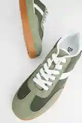 Молочный кеды низкие кожаные с цветными вставками женские Befree