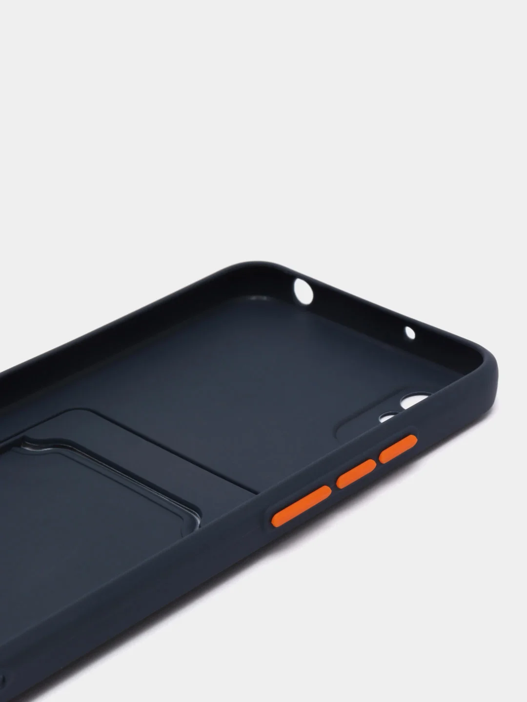 Темно-синий силиконовый чехол для Xiaomi Redmi 9A (Сяоми Редми 9А), с карманом для карт, прозрачный