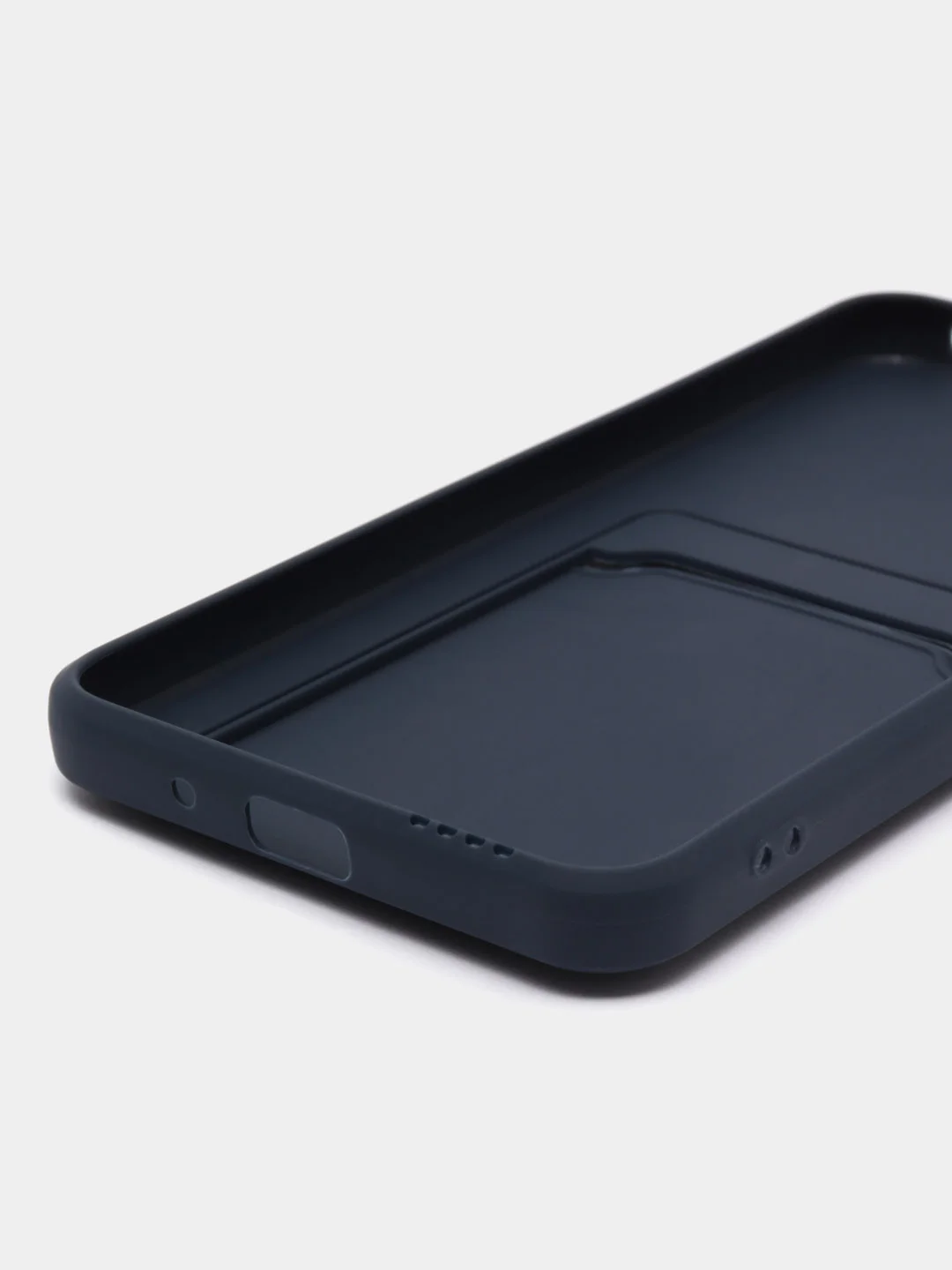 Темно-синий силиконовый чехол для Xiaomi Redmi 9A (Сяоми Редми 9А), с карманом для карт, прозрачный