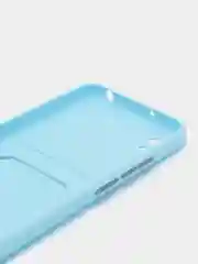 Голубой силиконовый чехол для Xiaomi Redmi 9A (Сяоми Редми 9А), с карманом для карт, прозрачный