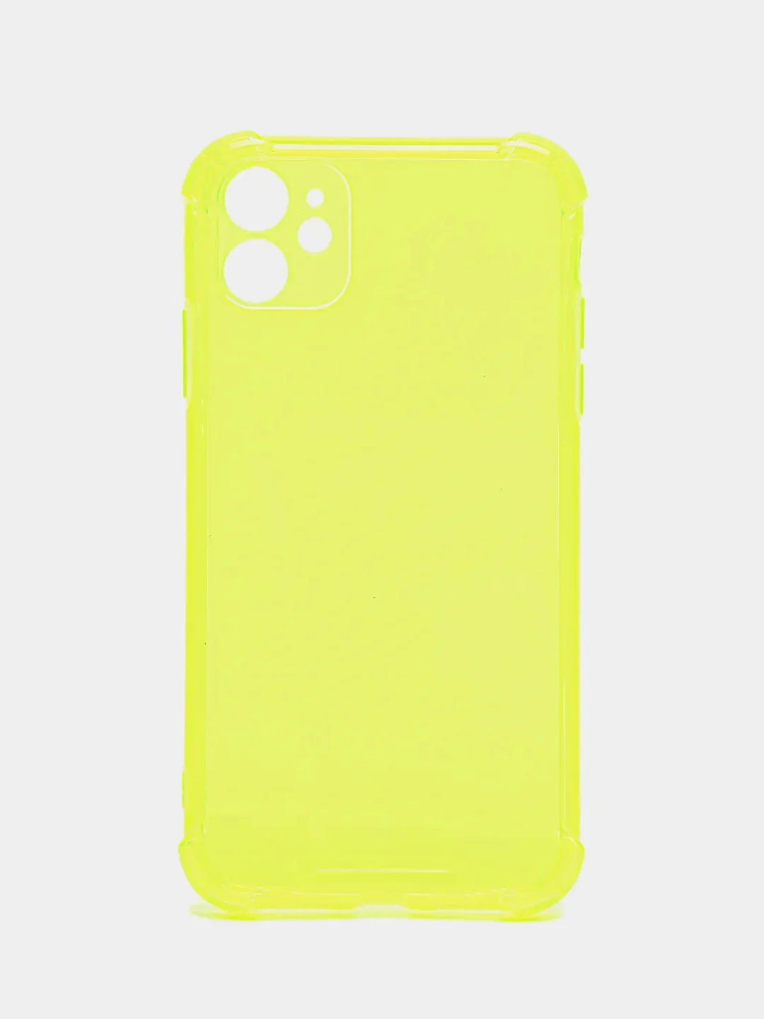 Красный силиконовый прозрачный противоударный, неоновый чехол для iPhone 11 / 12 с защитой камеры
