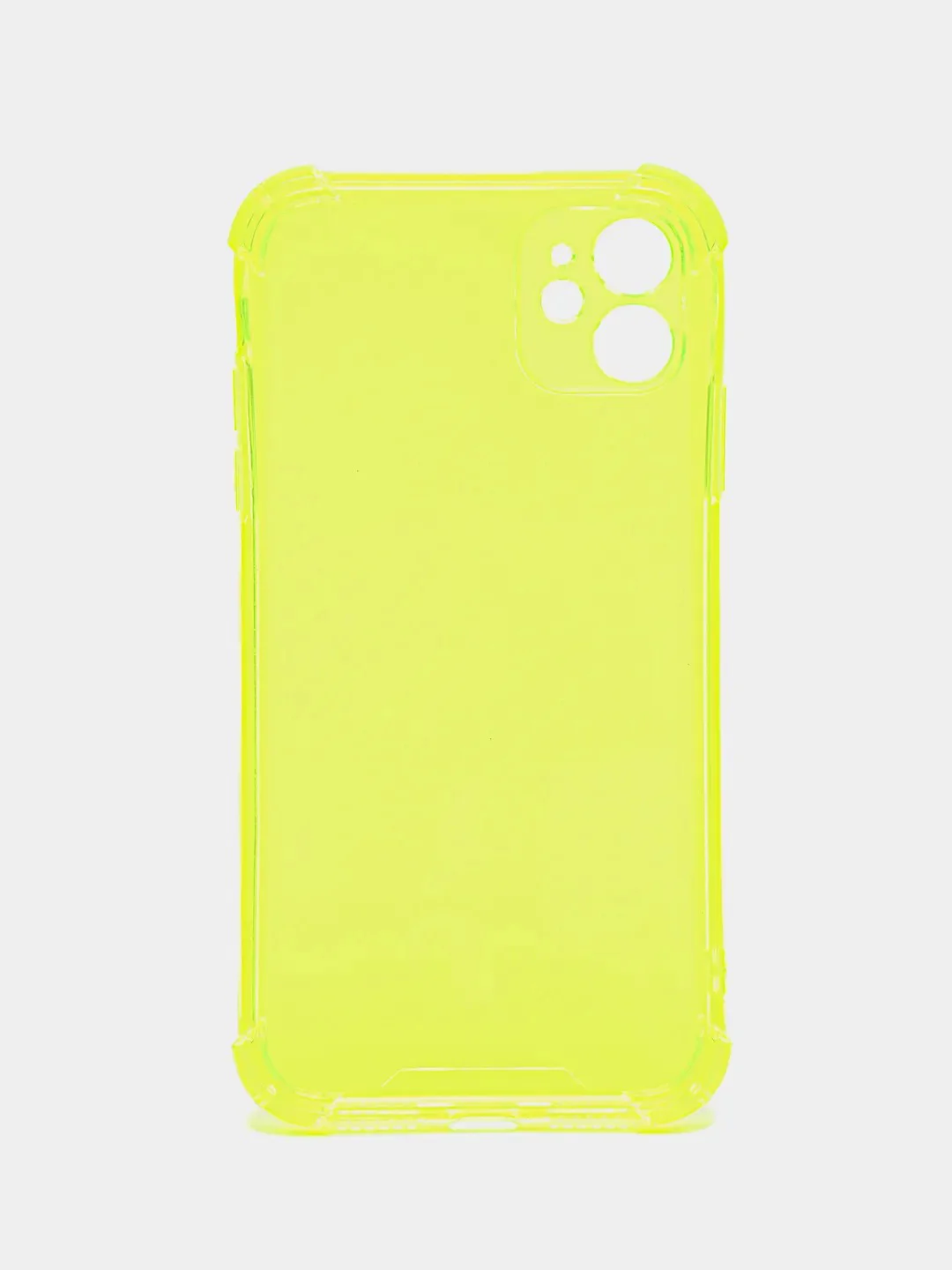 Красный силиконовый прозрачный противоударный, неоновый чехол для iPhone 11 / 12 с защитой камеры