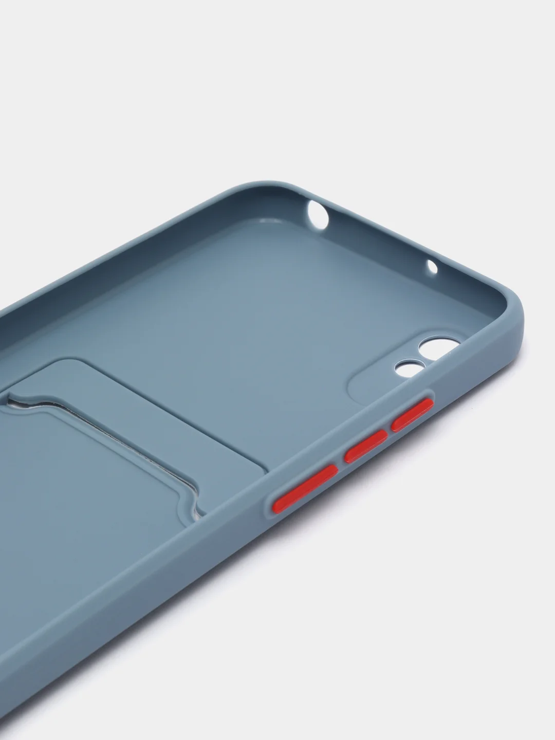 Синий меланж силиконовый чехол для Xiaomi Redmi 9A (Сяоми Редми 9А), с карманом для карт, прозрачный