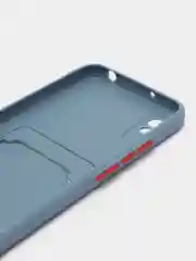 Синий меланж силиконовый чехол для Xiaomi Redmi 9A (Сяоми Редми 9А), с карманом для карт, прозрачный