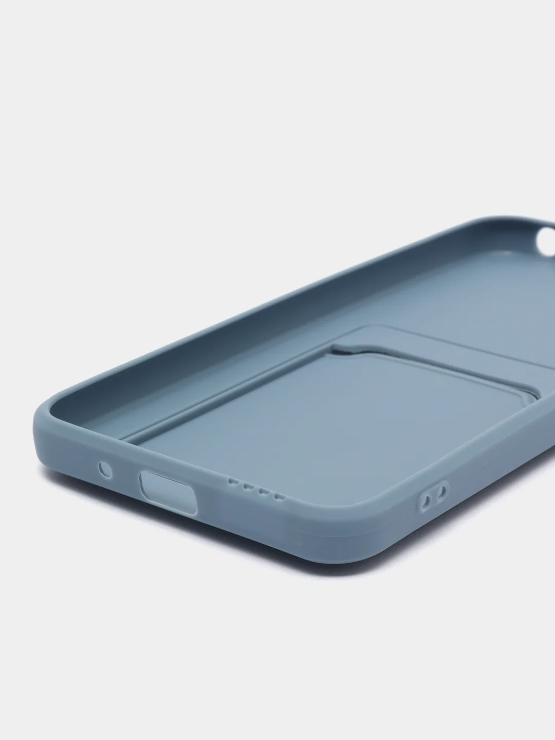 Синий меланж силиконовый чехол для Xiaomi Redmi 9A (Сяоми Редми 9А), с карманом для карт, прозрачный