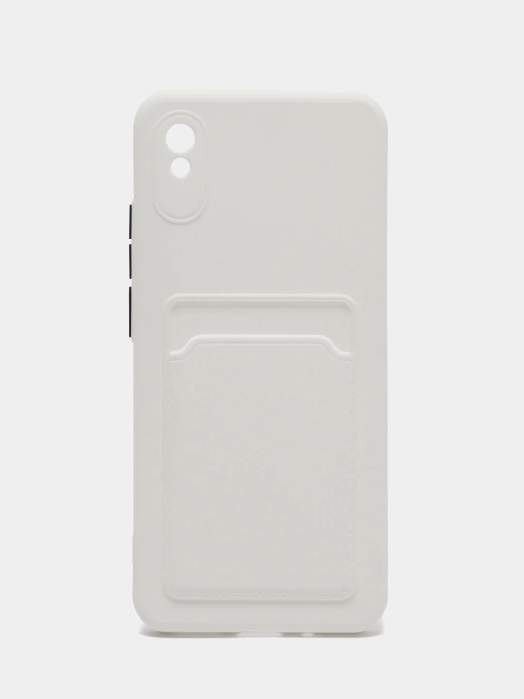 Белый силиконовый чехол для Xiaomi Redmi 9A (Сяоми Редми 9А), с карманом для карт, прозрачный