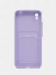 Лавандовый силиконовый чехол для Xiaomi Redmi 9A (Сяоми Редми 9А), с карманом для карт, прозрачный