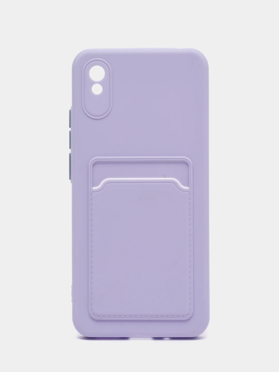 Лавандовый силиконовый чехол для Xiaomi Redmi 9A (Сяоми Редми 9А), с карманом для карт, прозрачный