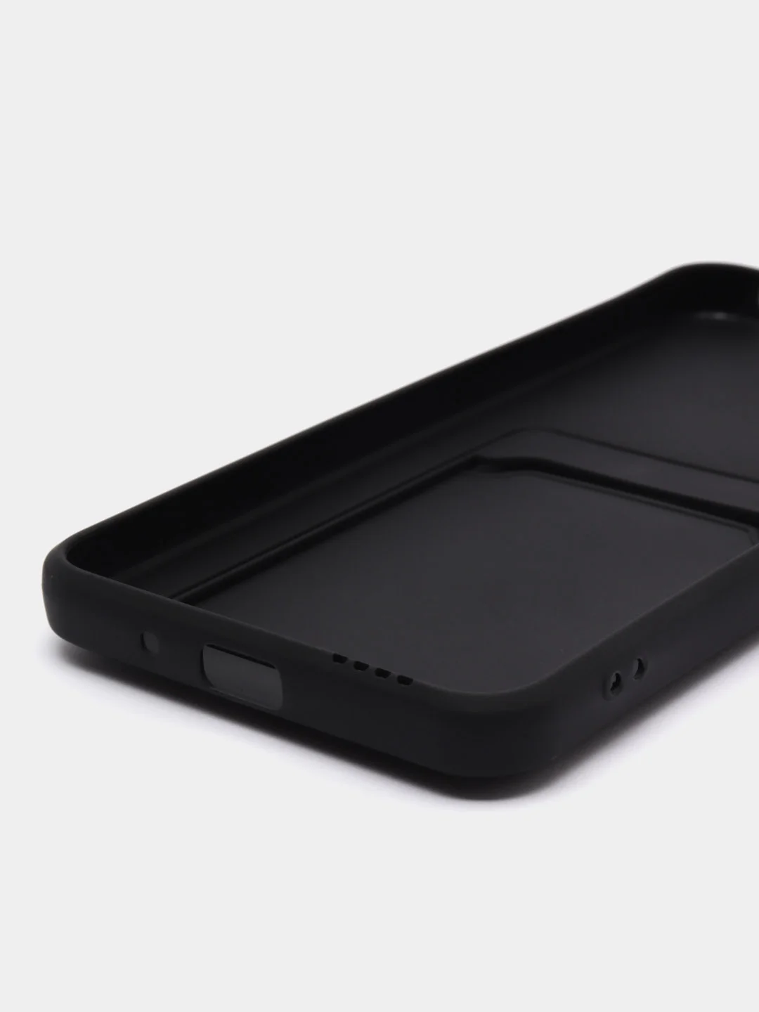 Черный силиконовый чехол для Xiaomi Redmi 9A (Сяоми Редми 9А), с карманом для карт, прозрачный