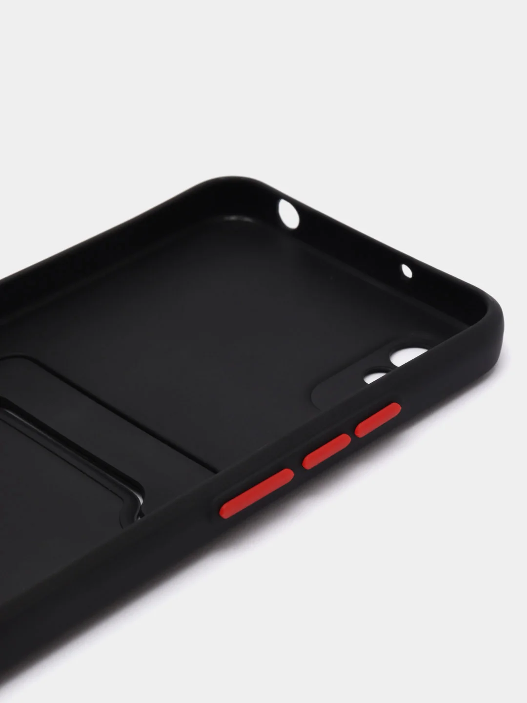 Черный силиконовый чехол для Xiaomi Redmi 9A (Сяоми Редми 9А), с карманом для карт, прозрачный