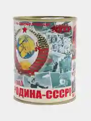 Красный копилка для денег в ретро-стиле "Накопил-купил"