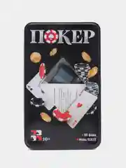 Угольный набор для покера в металлической коробке