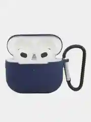 Синий чехол на Apple AirPods 3 поколения для беспроводных наушников КАРТОФАН силиконовый тонкий