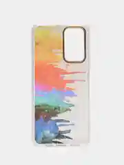 Темно-синий чехол силиконовый для Note 11, с рисунком, из органического стекла