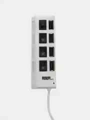 Белый хаб разветвитель USB HUB 2.0 с выключателями, 4 и 7 портов на выбор