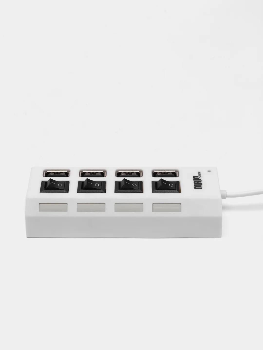 Белый хаб разветвитель USB HUB 2.0 с выключателями, 4 и 7 портов на выбор