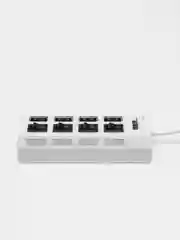 Белый хаб разветвитель USB HUB 2.0 с выключателями, 4 и 7 портов на выбор