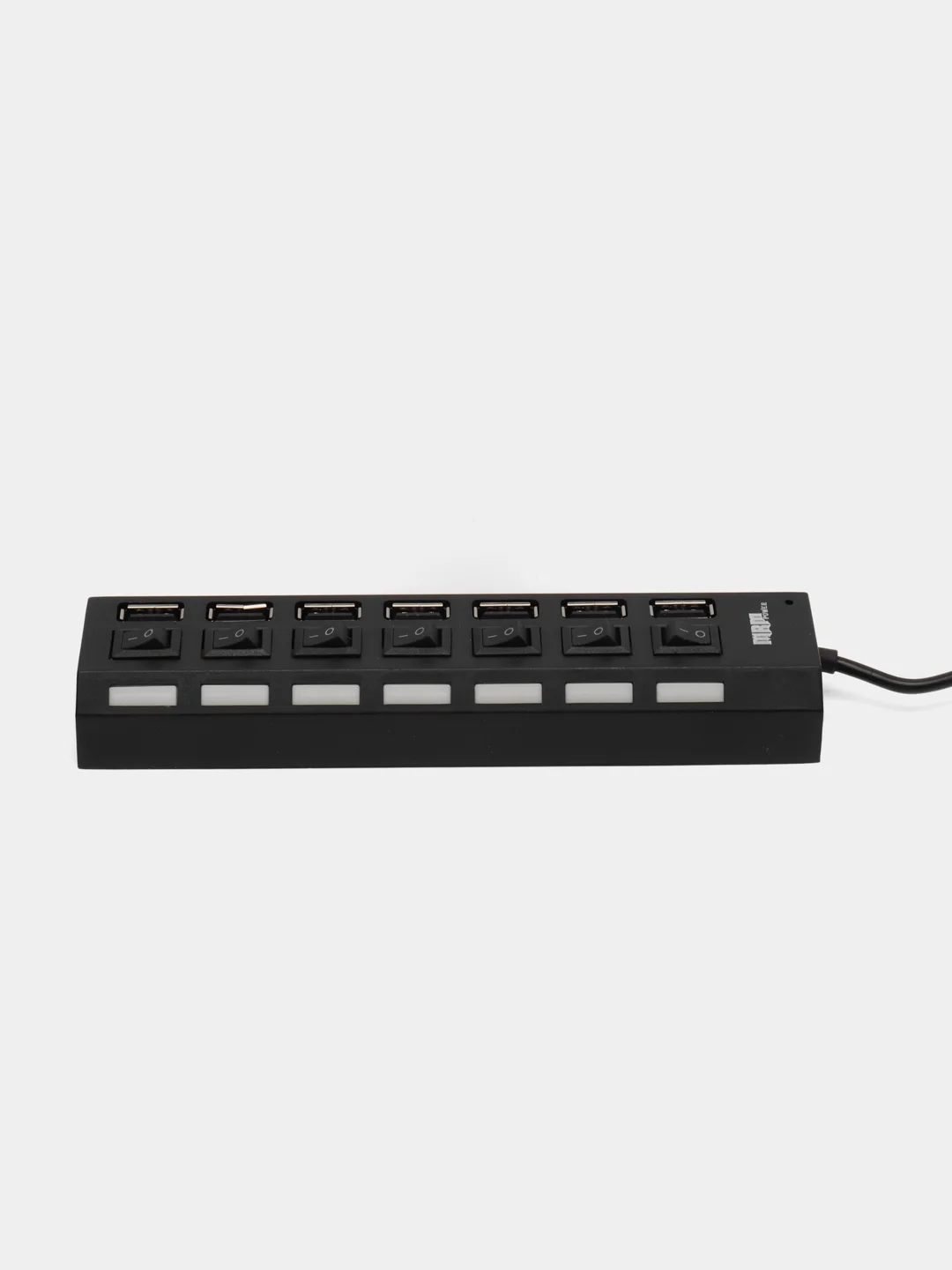 Черный хаб разветвитель USB HUB 2.0 с выключателями, 4 и 7 портов на выбор