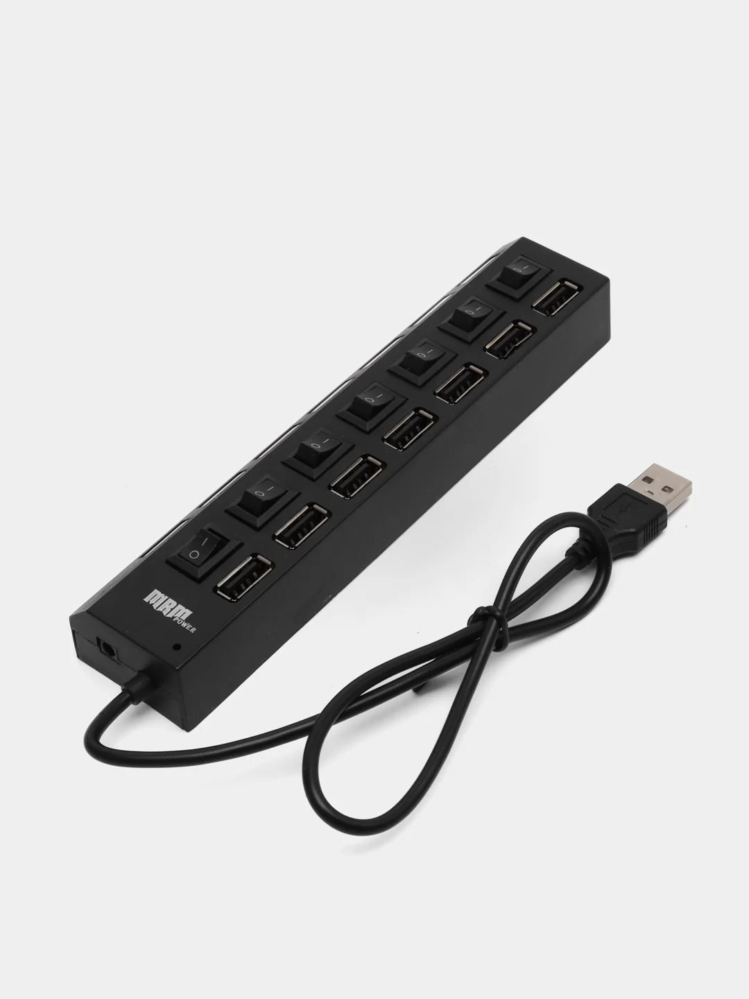 Черный хаб разветвитель USB HUB 2.0 с выключателями, 4 и 7 портов на выбор