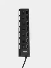 Черный хаб разветвитель USB HUB 2.0 с выключателями, 4 и 7 портов на выбор