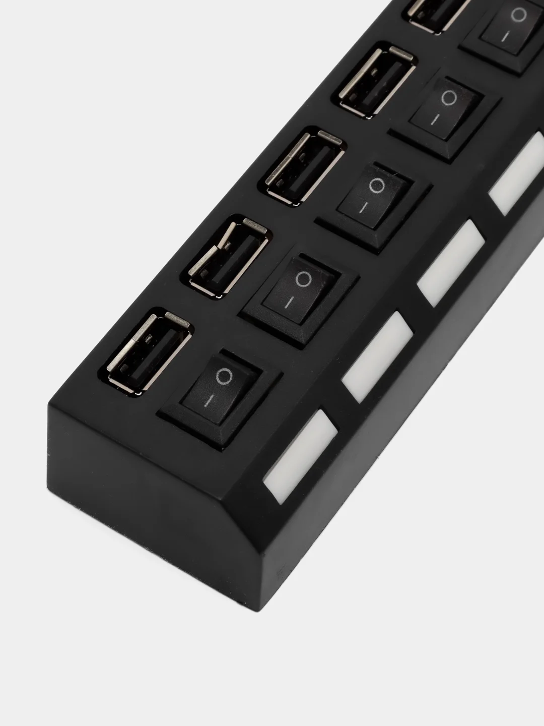 Черный хаб разветвитель USB HUB 2.0 с выключателями, 4 и 7 портов на выбор