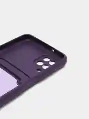 Пурпурный чехол Samsung Galaxy A12 / M12, Самсунг Галакси А12 / М12 силиконовый с карманом для карты